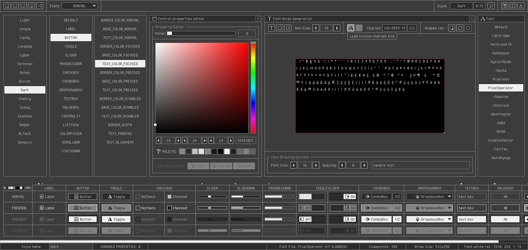 dark style screen